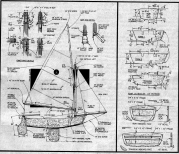 Biloxi Dinghy Sailboat Easy to build, small starter sailboat.