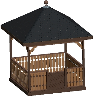 10 ft Square Gazebo Plan, Hip Roof