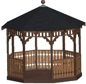 GAZEBO BUILDING PLANS, 12' SQUARE, CLASSIC DESIGN CD 