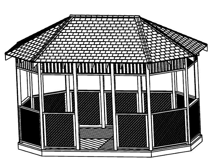 10x16 Octagon Gazebo Plan.