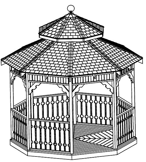 12ft Double Roof Octagon Gazebo Plan