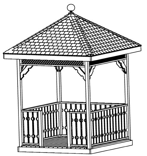 8 ft Square Gazebo Plan 8 ft Square Gazebo Plan
