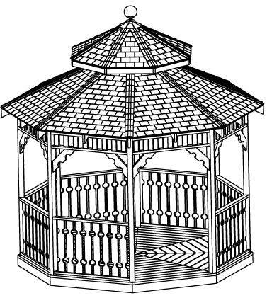 Double Roof Gazebo Plan View