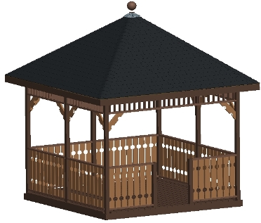 12ft Square Gazebo Hip Roof