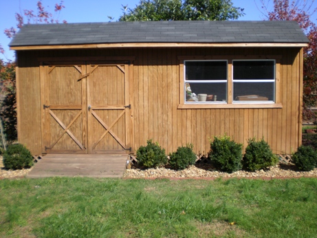 10x20 saltbox roof shed plan front view