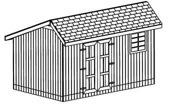 10x16 saltbox roof shed plan sketch