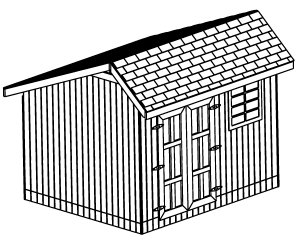 10x12 saltbox roof shed plan sketch