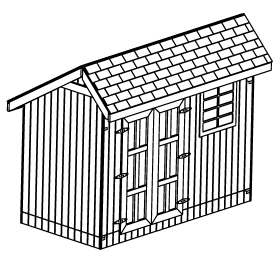 6x12 saltbox roof shed plan sketch