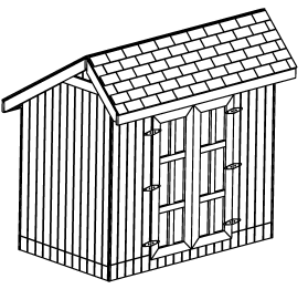 6x10 saltbox roof shed plan sketch