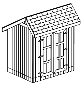 6x8 saltbox roof shed plan sketch