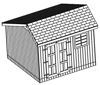 12x12 saltbox roof shed plan sketch