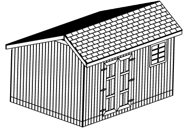 12x16 Saltbox Roof Shed Plan