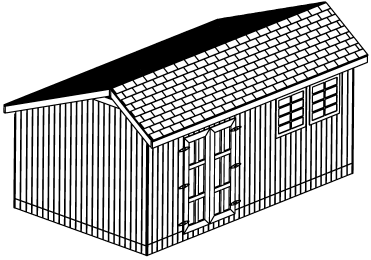 12x20 saltbox roof shed plan sketch