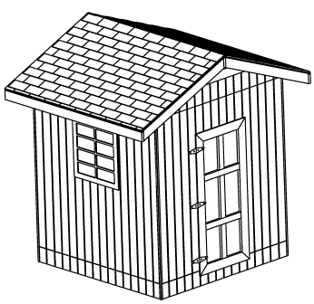 8x8 Gable Roof Shed Plan