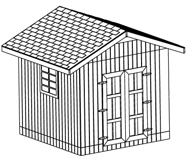 10x10 gable shed plan sketch
